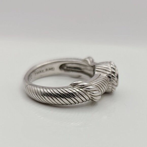 Judith Ripka Sterling Cable Ring - Solitaire Ring - CZ Ring - Picture 3 of 5